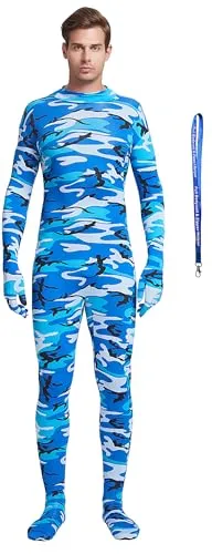 Men's Suit, No Hood in Camo Blue