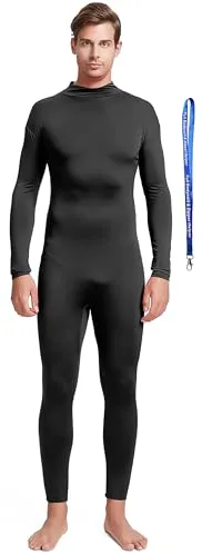 Men's Suit, No Hood, Bare Hands and Feet in Black