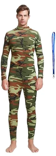 Men's Suit, No Hood, Bare Hands and Feet in Camo Green