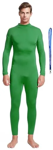 Men's Suit, No Hood, Bare Hands and Feet in Green