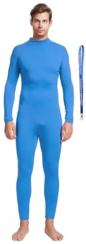 Men's Suit, No Hood, Bare Hands and Feet in Light Blue