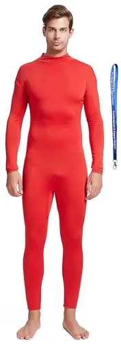 Men's Suit, No Hood, Bare Hands and Feet in Red