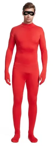 No-Hood Suit with Eye Mask in Red