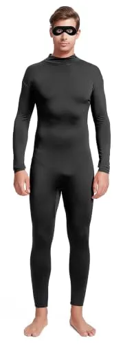 No-Hood Suit with Eye Mask, Bare Hands and Feet in Black
