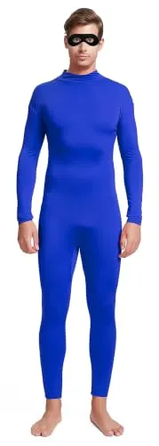 No-Hood Suit with Eye Mask, Bare Hands and Feet in Blue