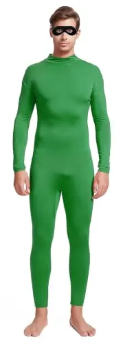 No-Hood Suit with Eye Mask, Bare Hands and Feet in Green