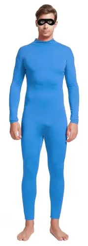No-Hood Suit with Eye Mask, Bare Hands and Feet in Light Blue