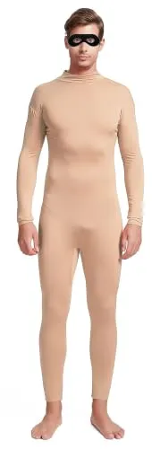No-Hood Suit with Eye Mask, Bare Hands and Feet in Nude