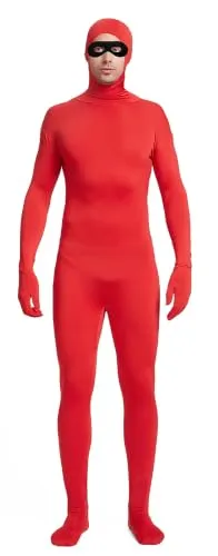 Open-Face Suit with Eye Mask in Red