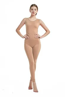Women's Sleeveless Unitard in Nude