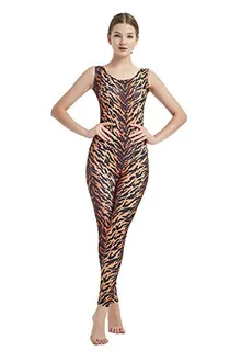 Women's Sleeveless Unitard in Tiger