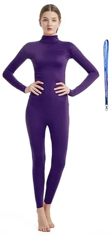 Women's Suit, Bare Hands and Feet in Dark Purple