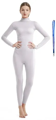 Women's Suit, Bare Hands and Feet in White